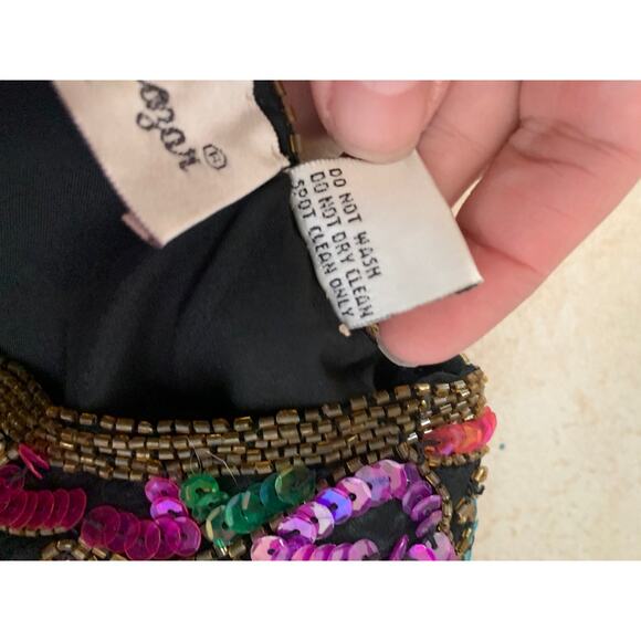 Vintage sequin Laurence Kazar blazer woman’s size medium silk rainbow - Picture 4 of 9